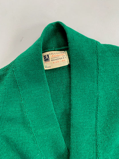 Large 1940s Champion Emerald Green Cardigan