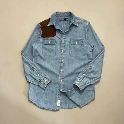Medium 1990s Polo Ralph Lauren Suede Shooting Button Shirt
