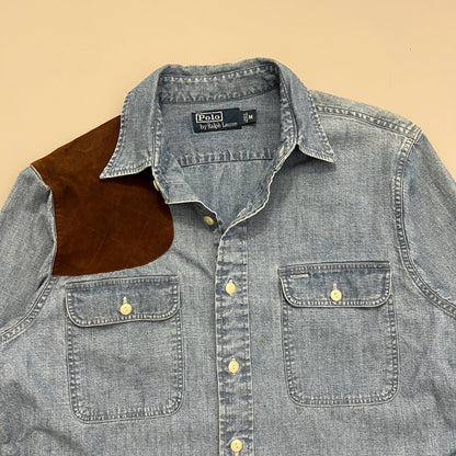 Medium 1990s Polo Ralph Lauren Suede Shooting Button Shirt