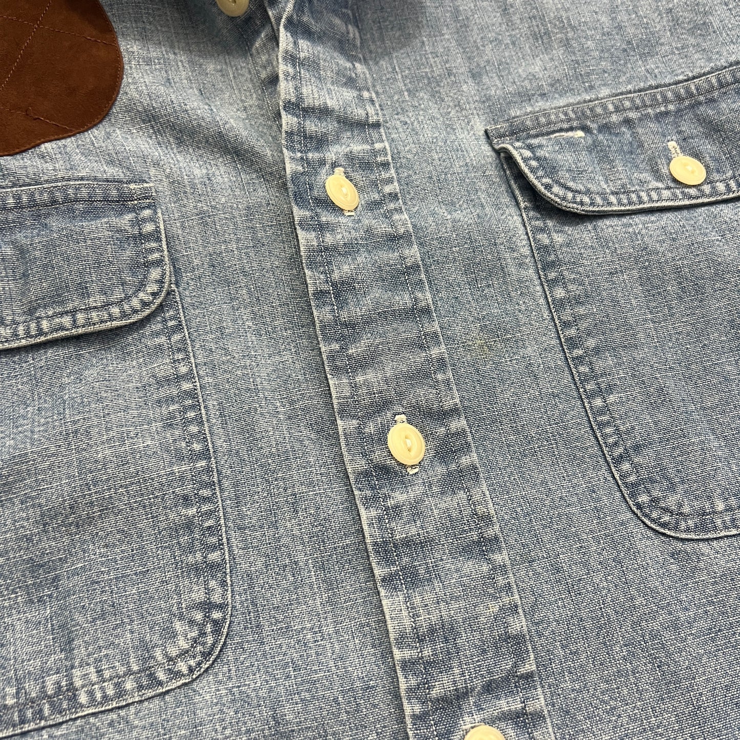 Medium 1990s Polo Ralph Lauren Suede Shooting Button Shirt