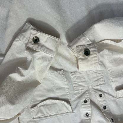 Large 1990s White Polo Ralph Lauren Naval Skipper Shirt