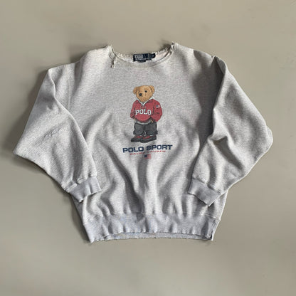 Medium 1990s Distressed Polo Sport Bear Sweatshirt