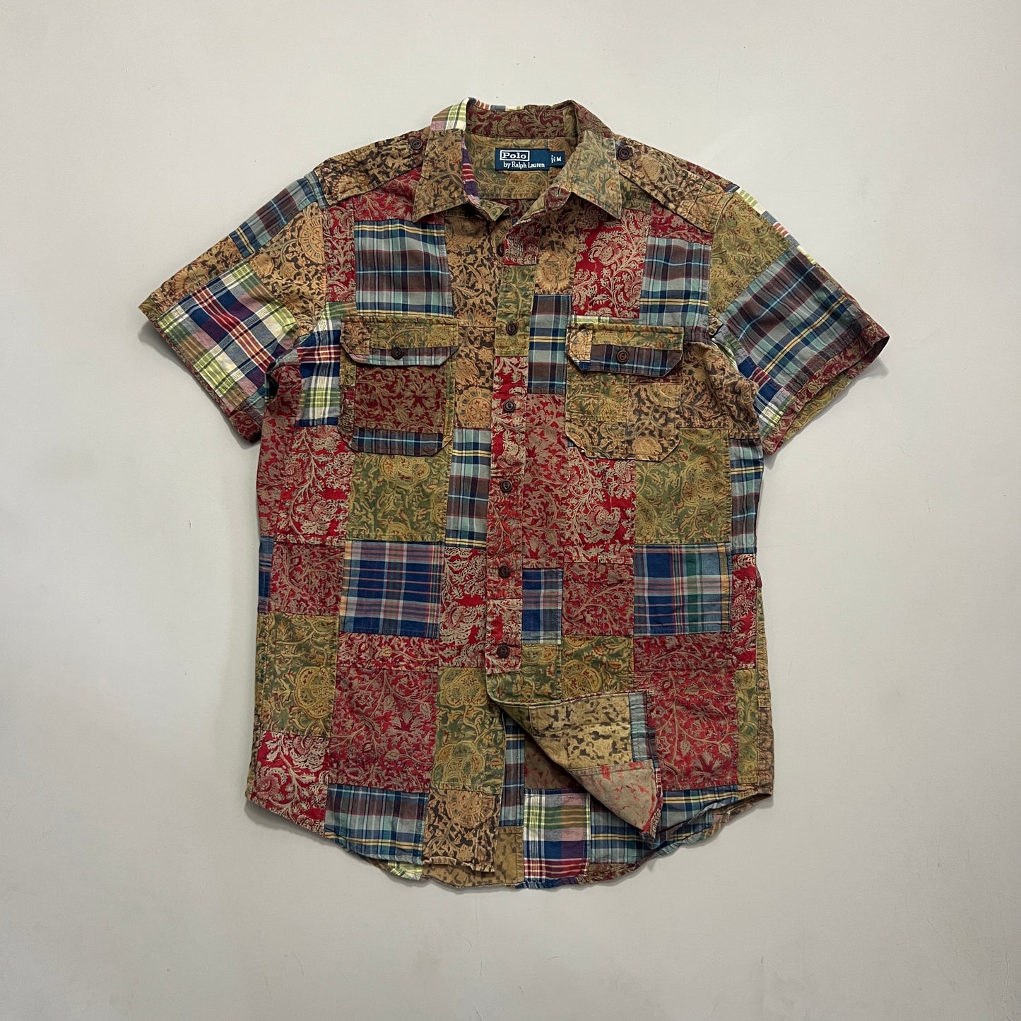 Medium 1990s Polo Ralph Lauren Paisley Patchwork Button Shirt