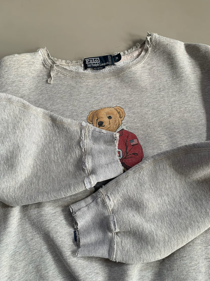 Medium 1990s Distressed Polo Sport Bear Sweatshirt