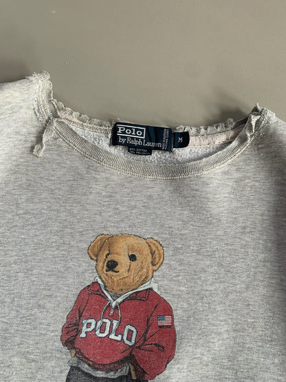 Medium 1990s Distressed Polo Sport Bear Sweatshirt