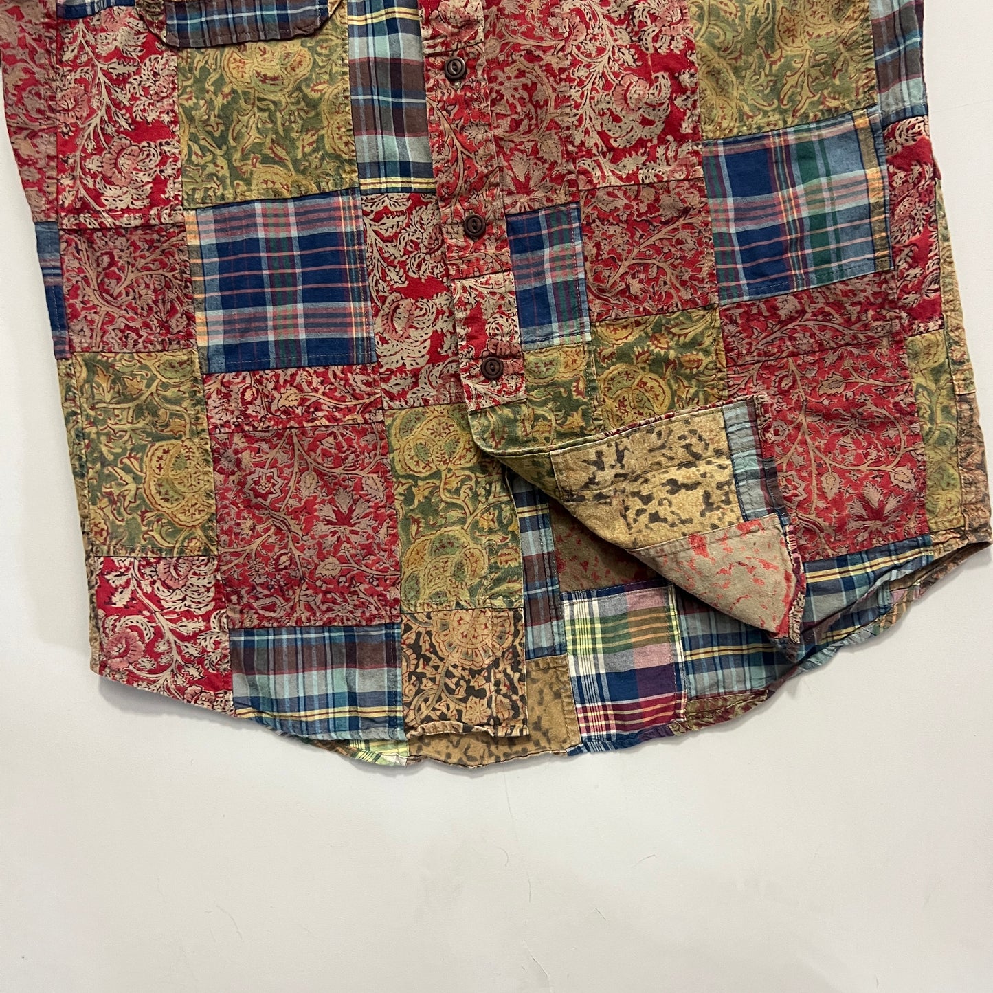 Medium 1990s Polo Ralph Lauren Paisley Patchwork Button Shirt