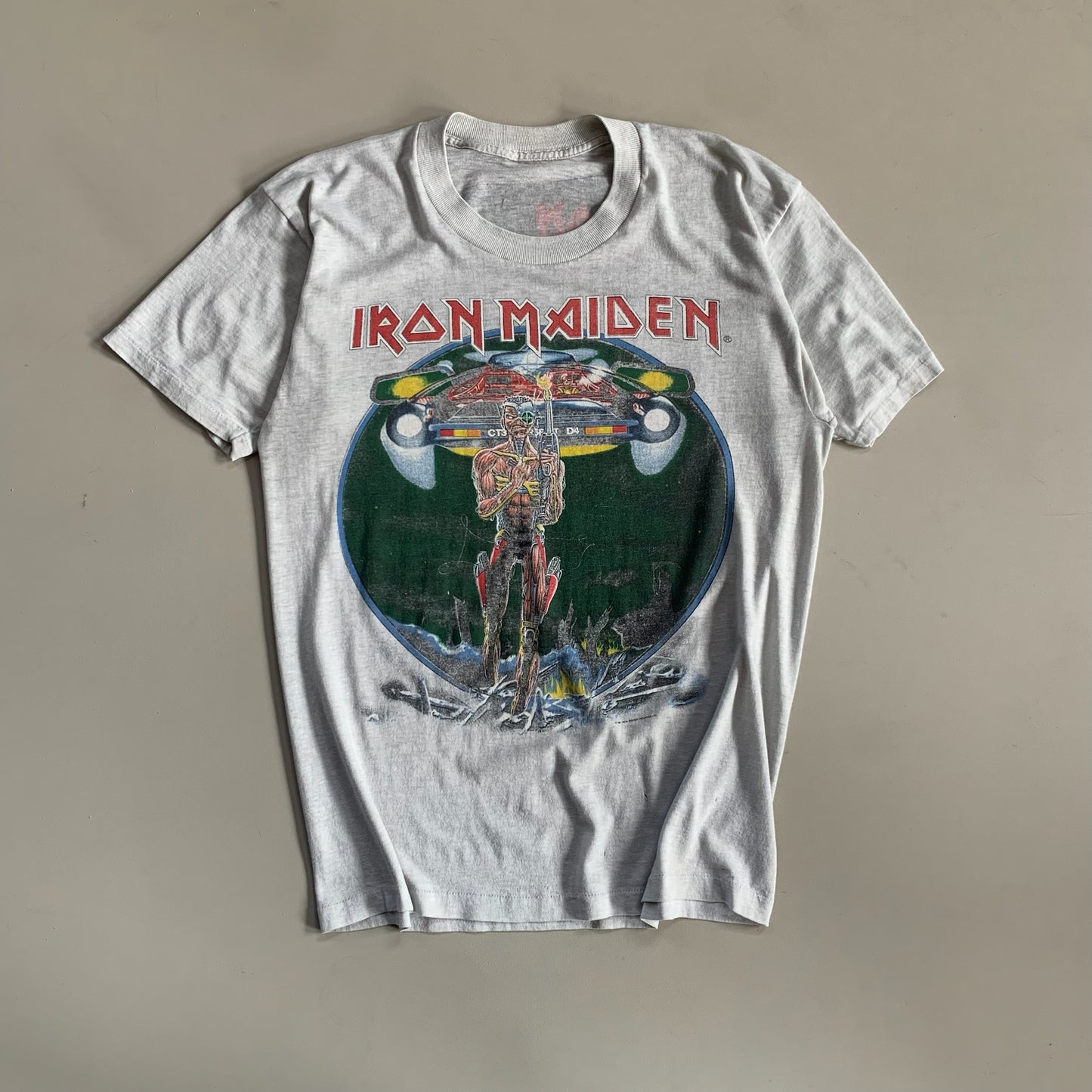 Large 1987 Iron Maiden Somewhere on Tour T-shirt