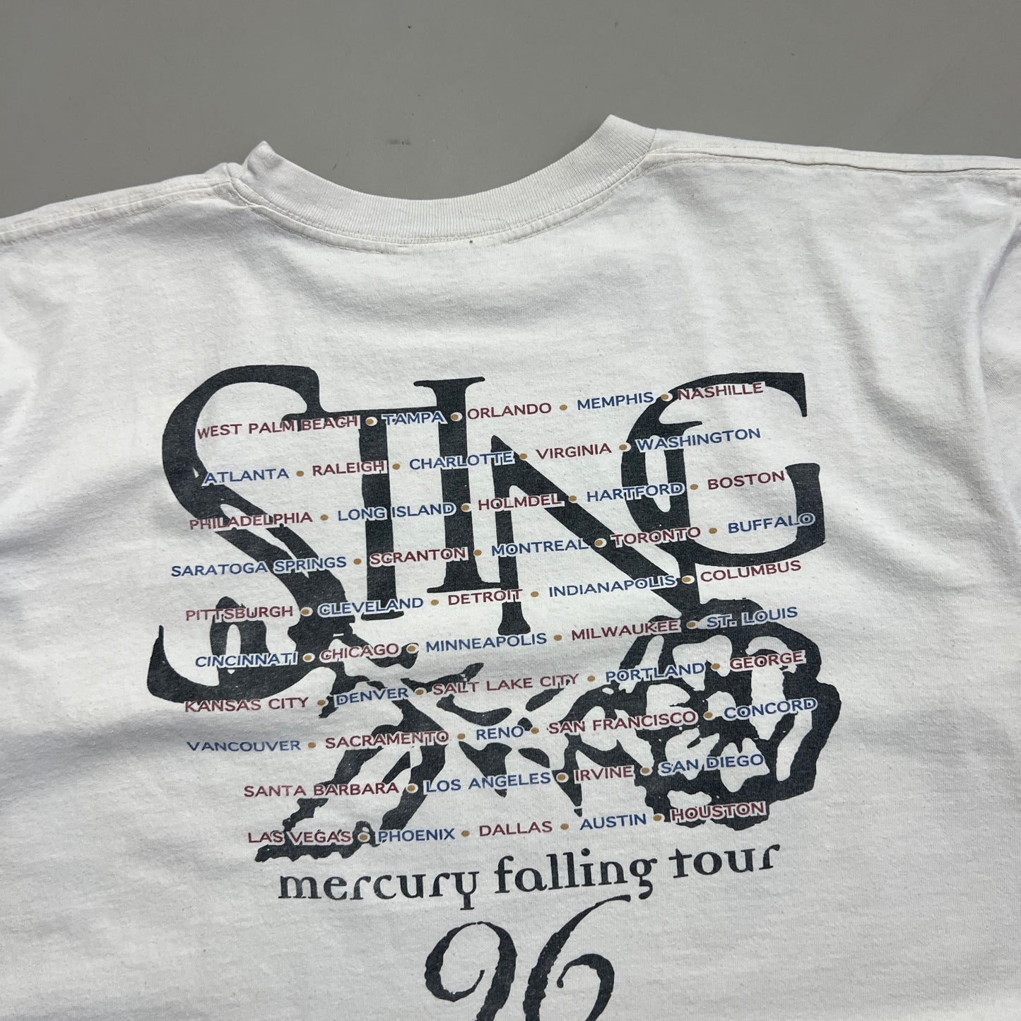 Large 1996 Sting Mercury Falling Tour T-shirt