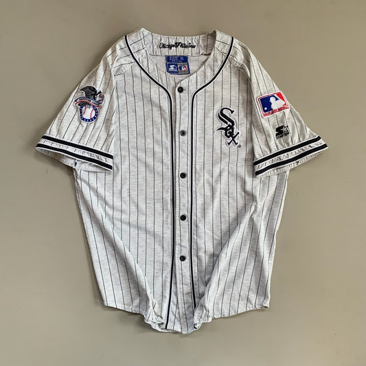Large 1990s Chicago White Sox Starter Pin Stripe Jersey