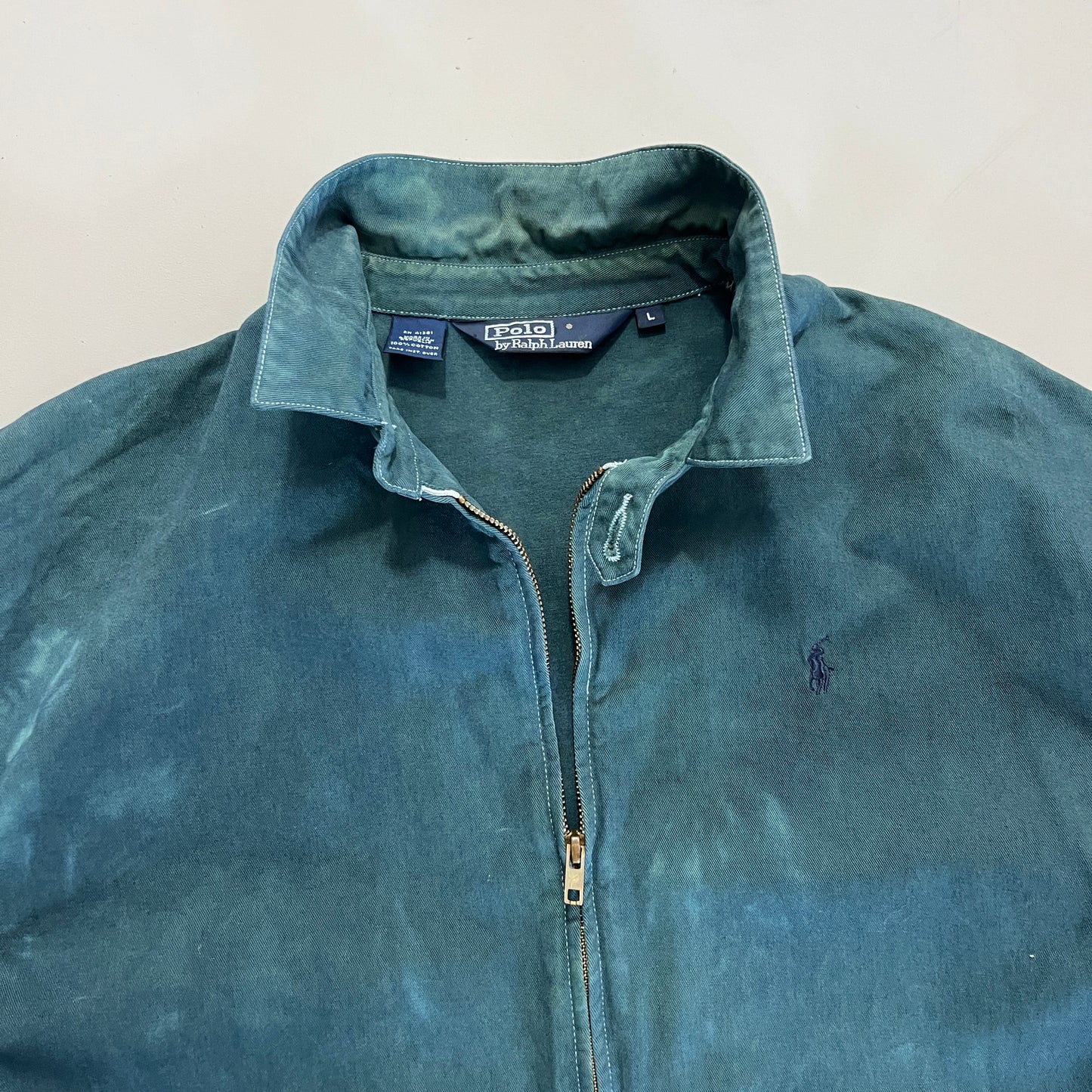Large 1990s Polo Ralph Lauren Over Dyed Harrington Jacket