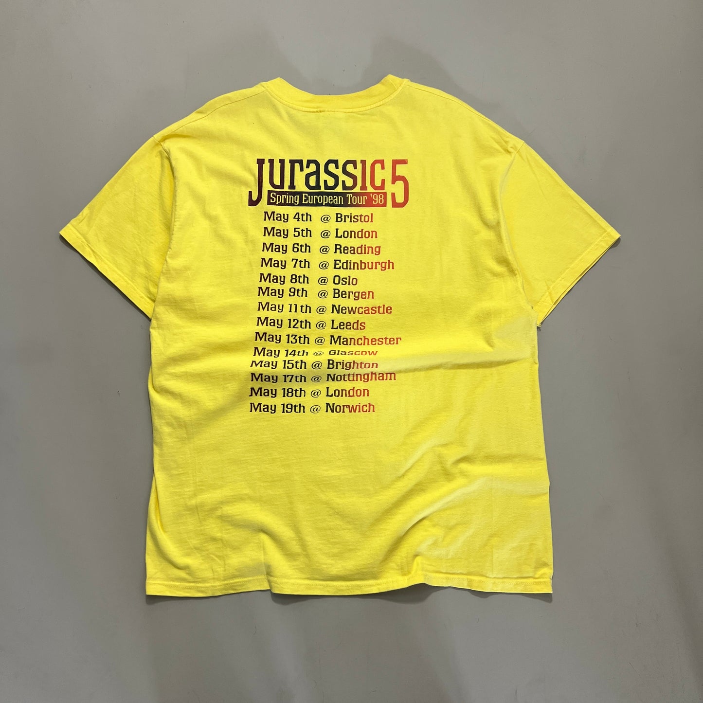 XL 1995 Jurassic 5 Spring Euro Tour T-shirt