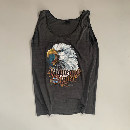 XL 1987 Harley Davidson Righteous Ruler 3D Emblem Tank Top