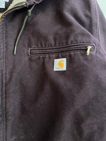 2XL 2000s Plum Carhartt Sherpa Lined Jacket