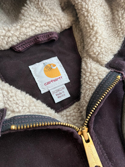 2XL 2000s Plum Carhartt Sherpa Lined Jacket