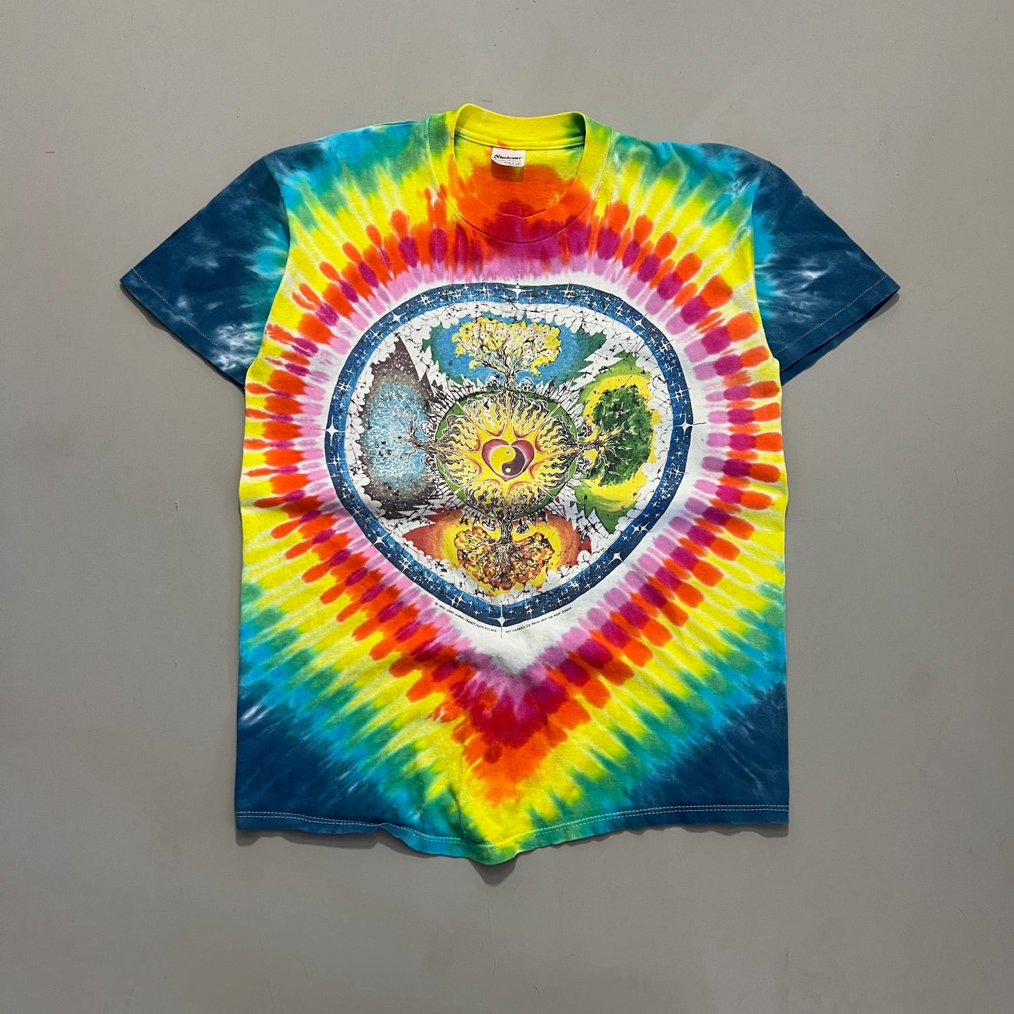 Large 1990 Tye Dye Ying Yang Nature T-shirt