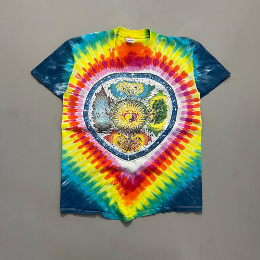 Large 1990 Tye Dye Ying Yang Nature T-shirt