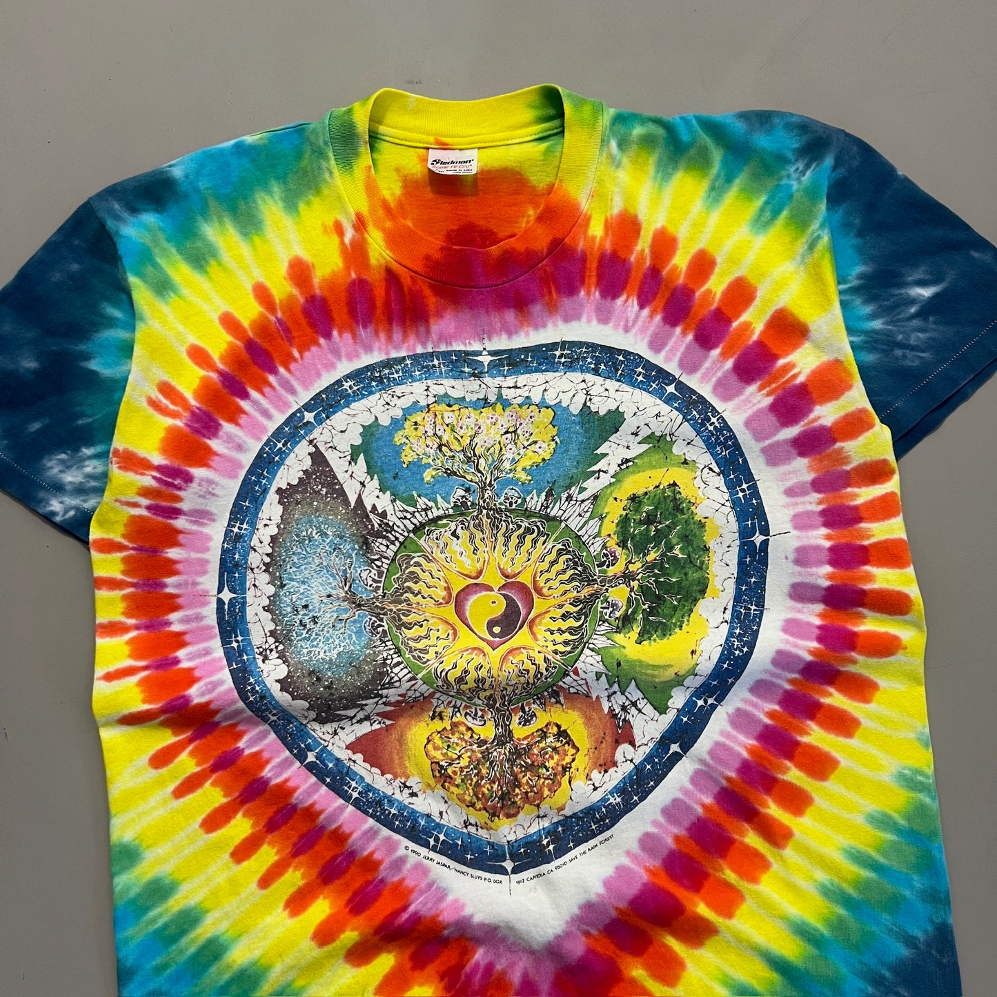 Large 1990 Tye Dye Ying Yang Nature T-shirt
