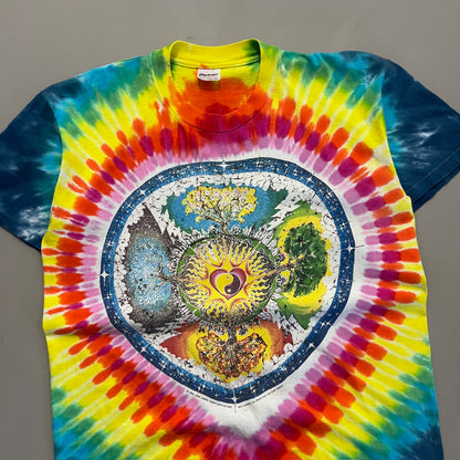 Large 1990 Tye Dye Ying Yang Nature T-shirt