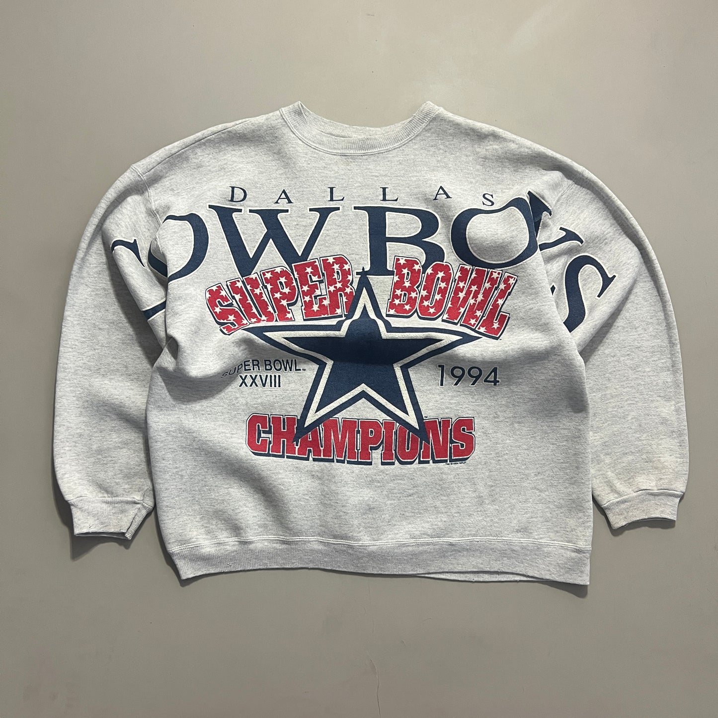 Large 1994 Dallas Cowboys Super Bowl Champs Full Print Sweatshirt
