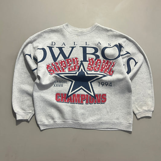 Large 1994 Dallas Cowboys Super Bowl Champs Full Print Sweatshirt
