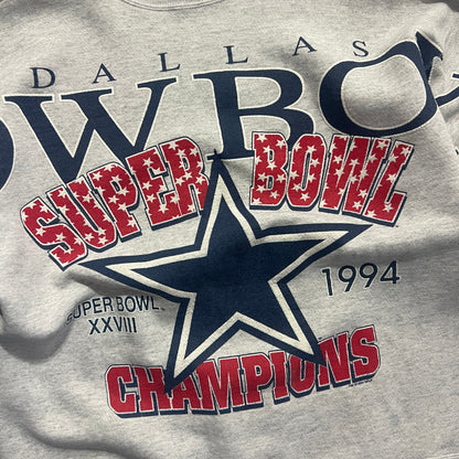 Large 1994 Dallas Cowboys Super Bowl Champs Full Print Sweatshirt