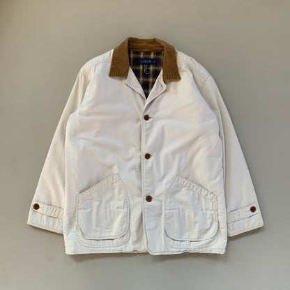 WL 90s J Crew bone flannel lined barn coat