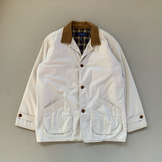 WL 90s J Crew bone flannel lined barn coat