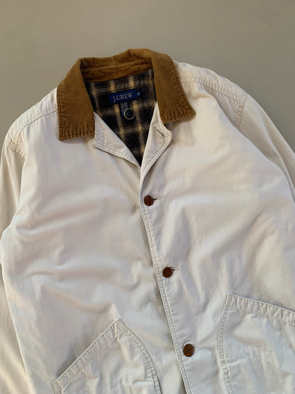 WL 90s J Crew bone flannel lined barn coat