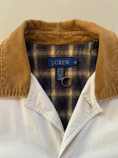 WL 90s J Crew bone flannel lined barn coat
