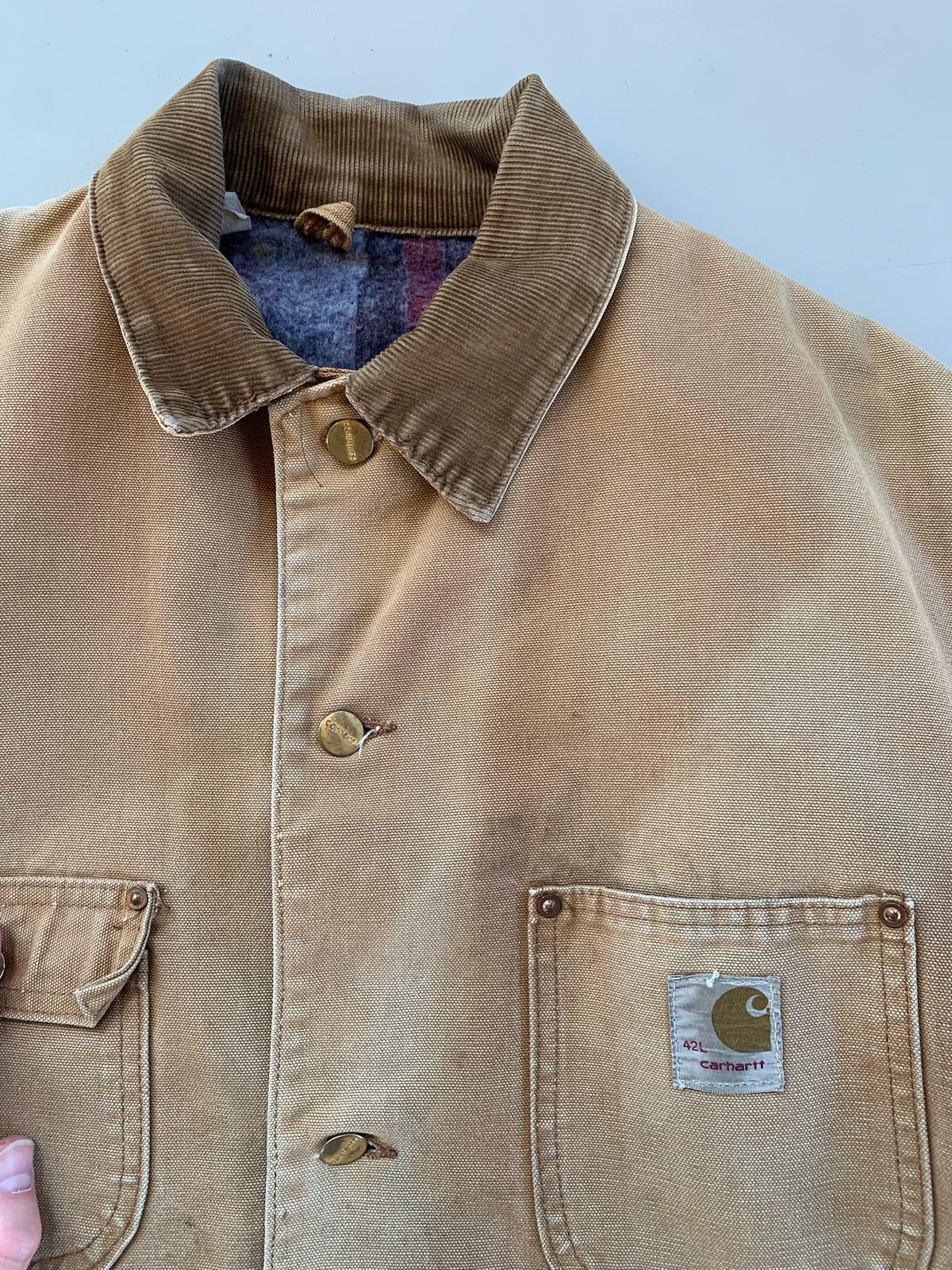 42L 1980s Tan Carhartt Chore Jacket