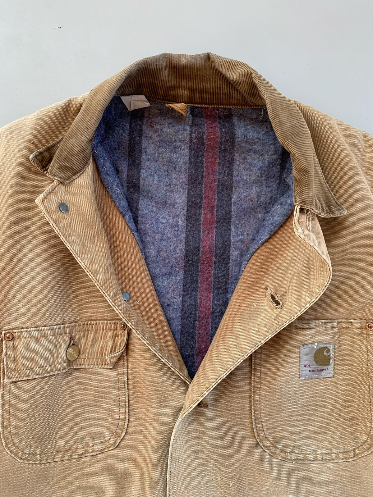 42L 1980s Tan Carhartt Chore Jacket