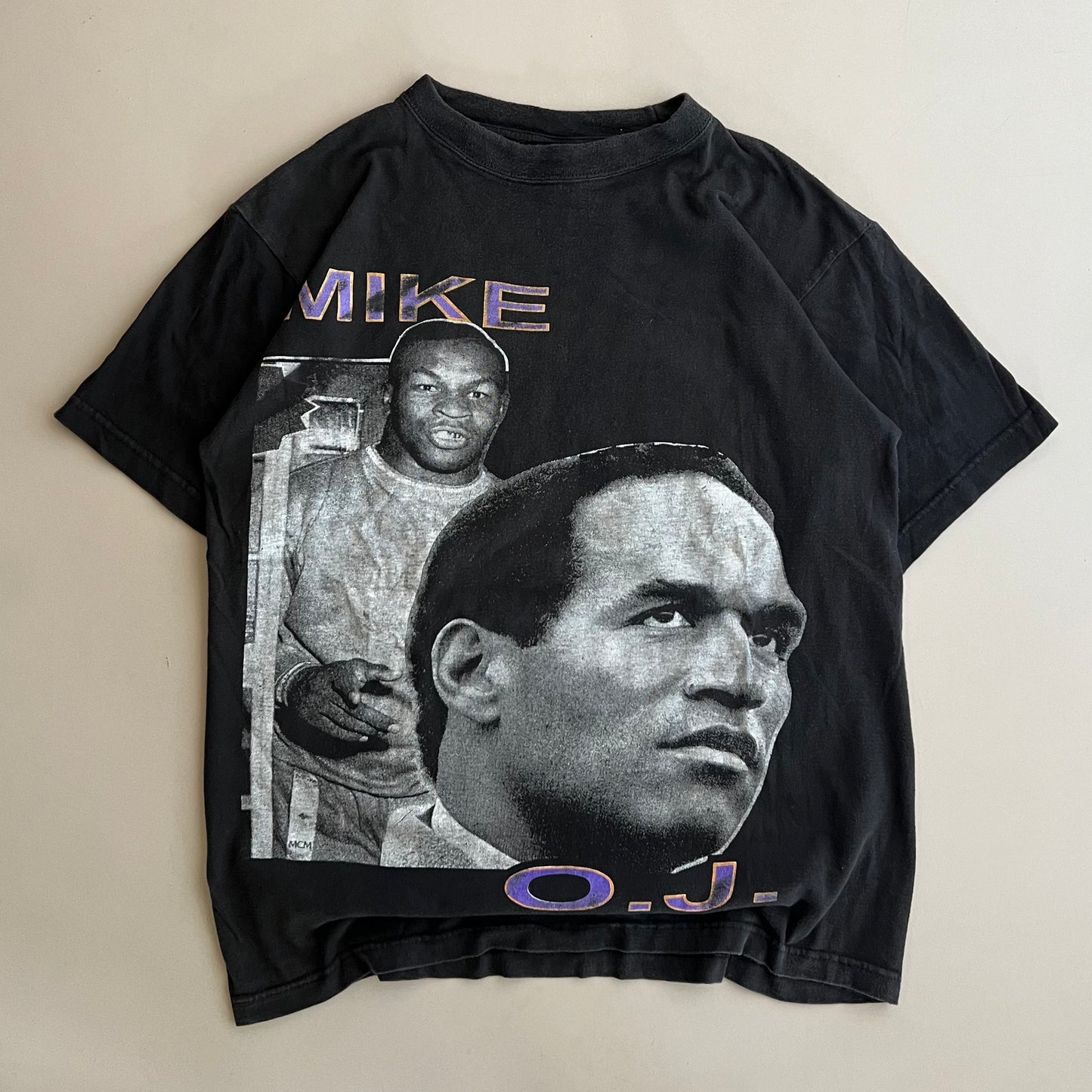 Large 90s Oj Simpson Mike Tyson Rap T-shirt