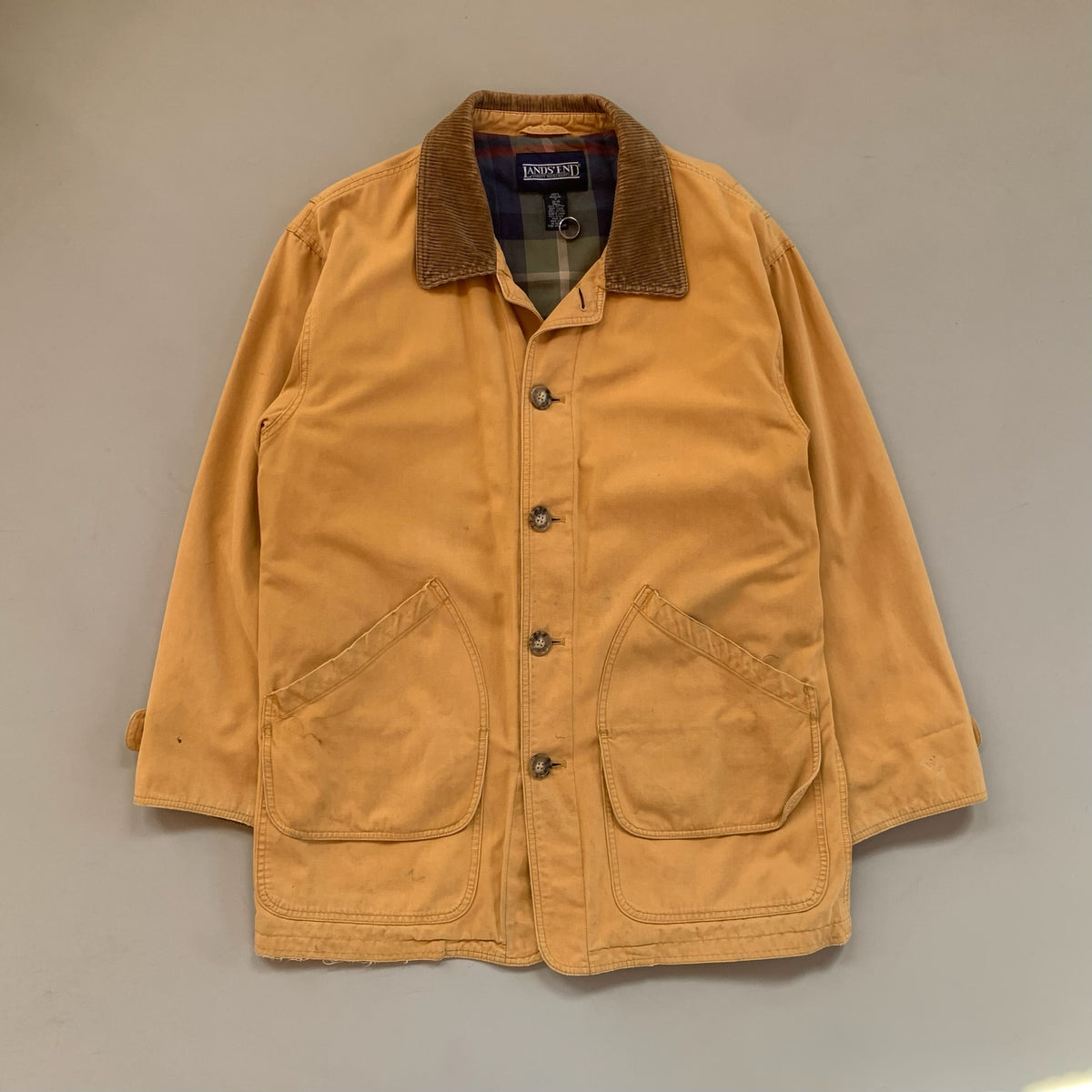 Medium 1990s Lands' End Tan Barn Coat
