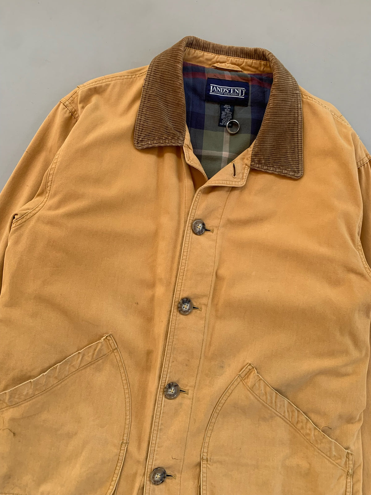 Medium 1990s Lands' End Tan Barn Coat