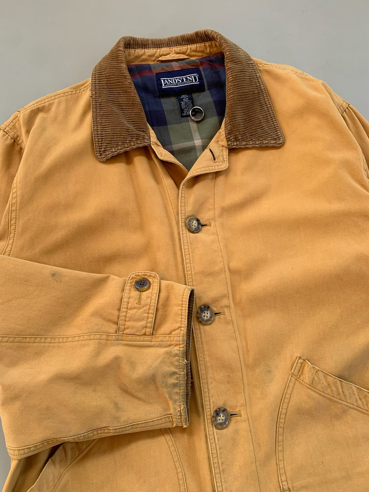 Medium 1990s Lands' End Tan Barn Coat
