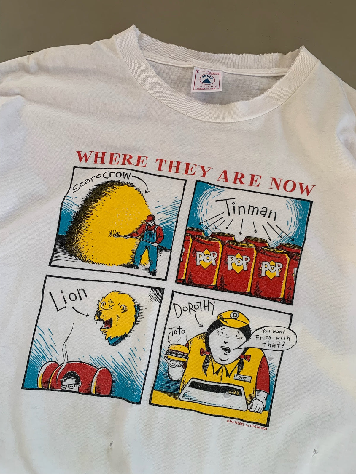 Large 1990s Wizard of Oz Where They Are Now T-shirt