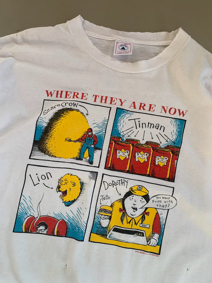 Large 1990s Wizard of Oz Where They Are Now T-shirt