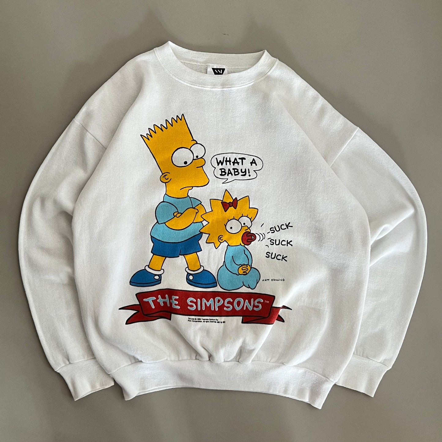 XL 1990 The Simpsons What a Baby Sweatshirt