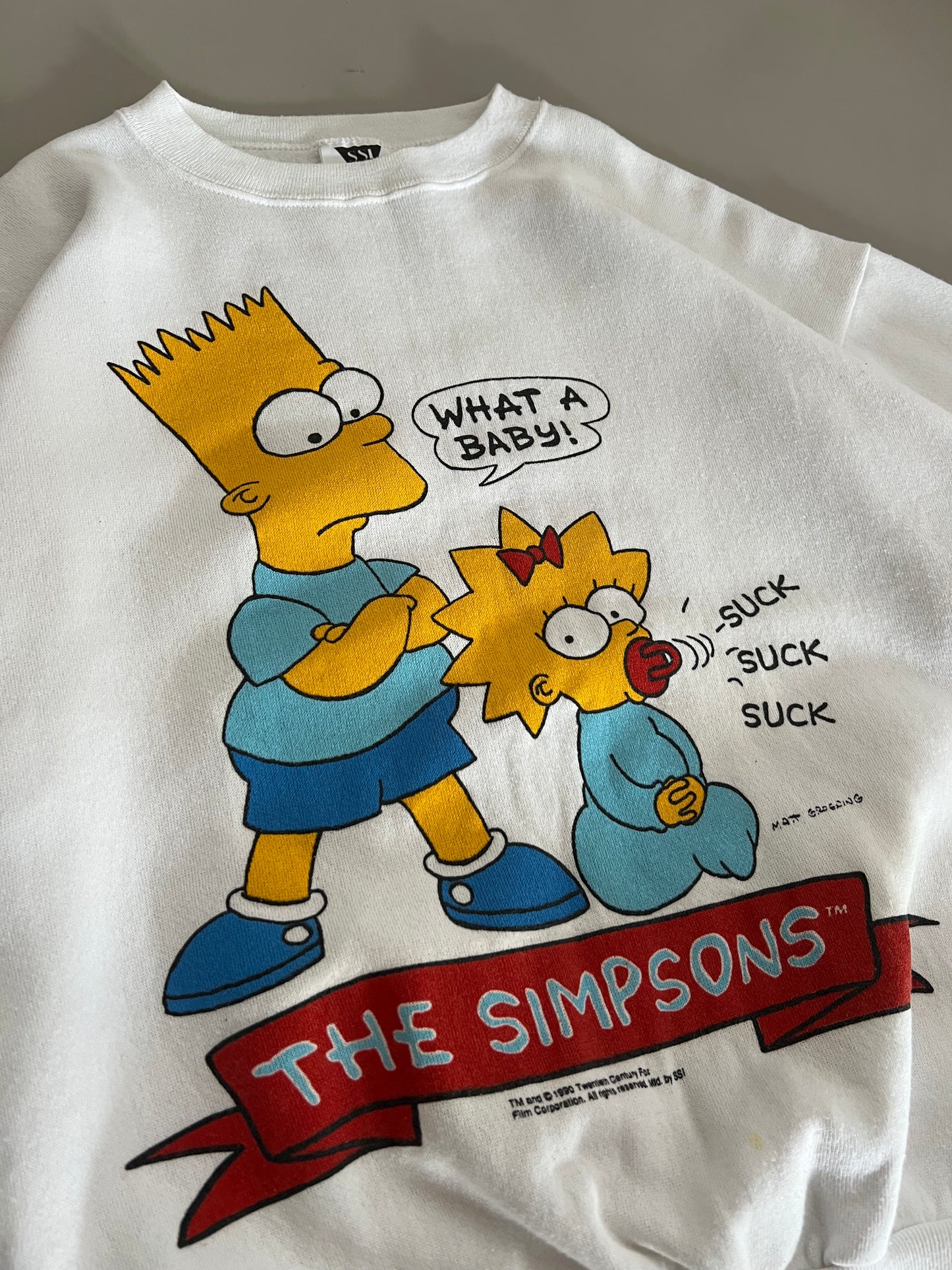 XL 1990 The Simpsons What a Baby Sweatshirt