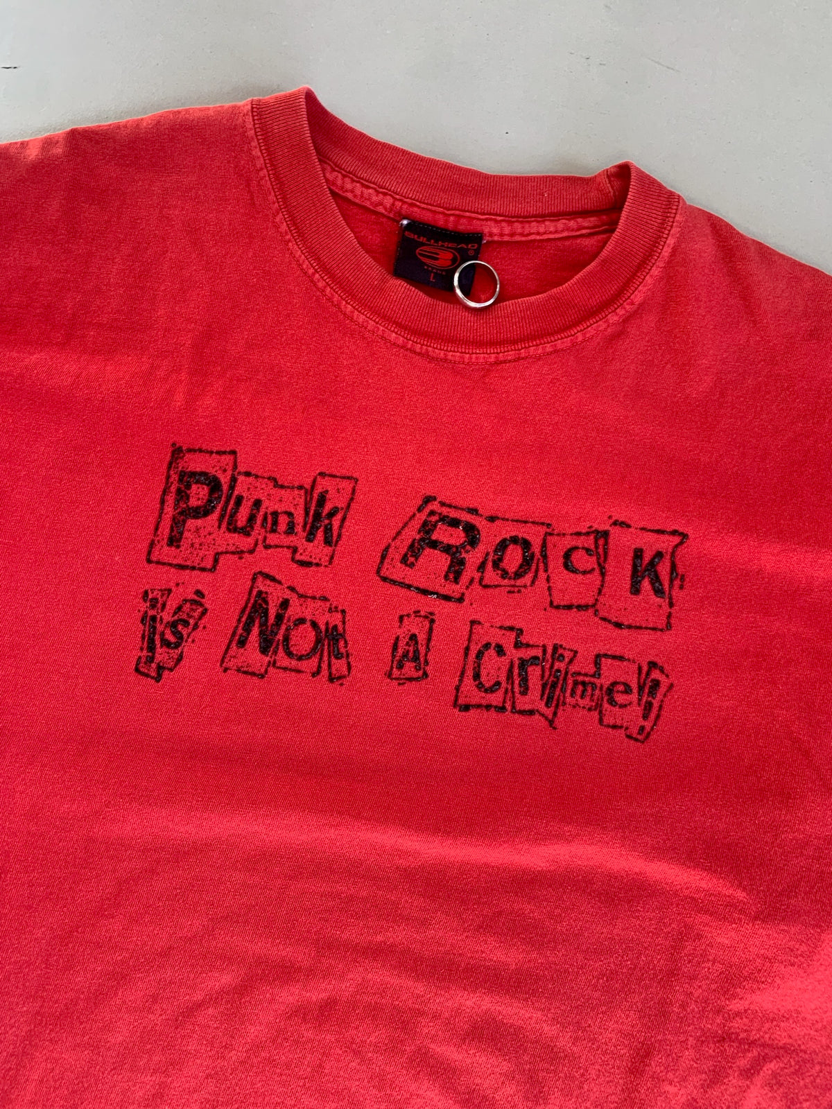 Large 2000s Punk Rock is Not a Crime T-shirt