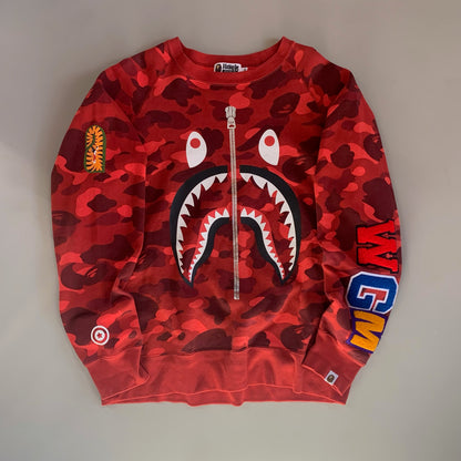 XL BAPE Red Camo Shark Sweatshirt
