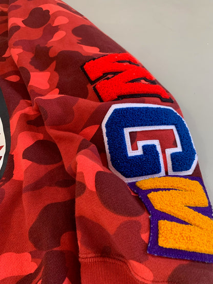 XL BAPE Red Camo Shark Sweatshirt