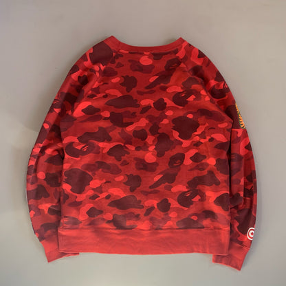 XL BAPE Red Camo Shark Sweatshirt