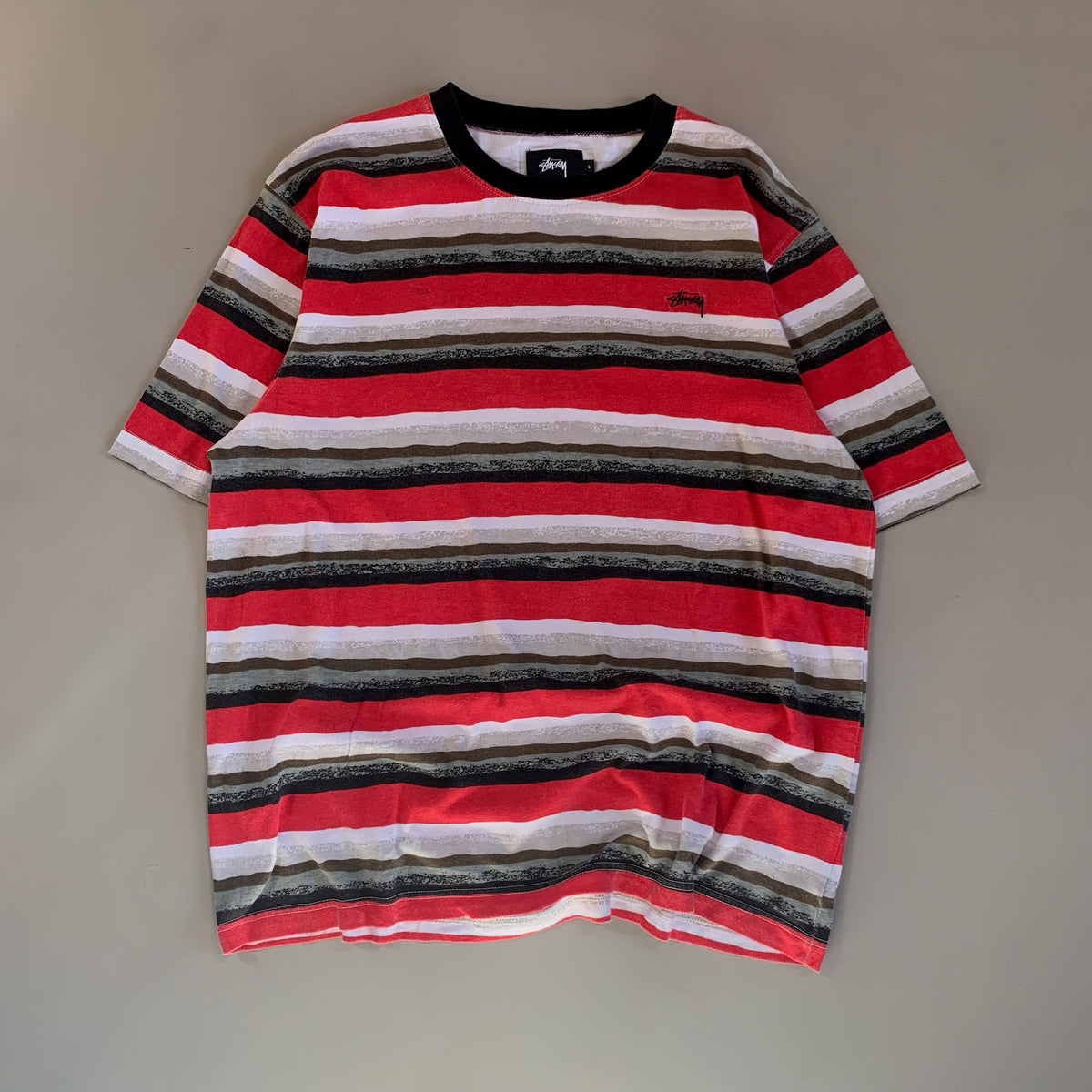 Large Stussy Striped T-shirt