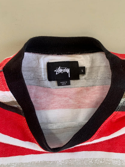 Large Stussy Striped T-shirt