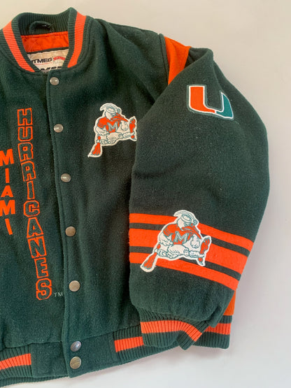 Medium 1990s Miami Hurricanes Nutmeg Varsity Jacket