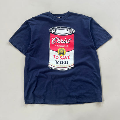 Large 2000s Christ is Committed Andy Warhol Parody Shirt