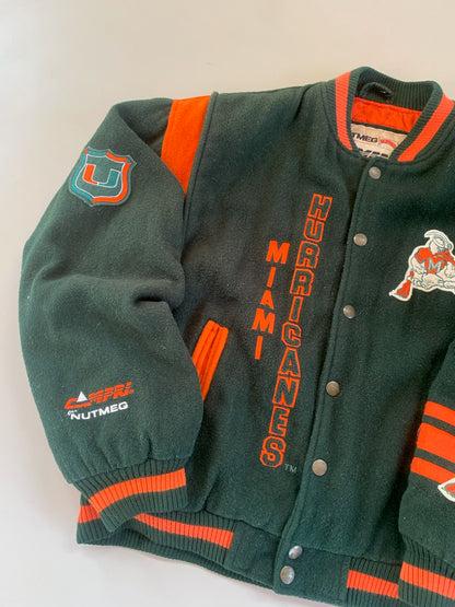 Medium 1990s Miami Hurricanes Nutmeg Varsity Jacket