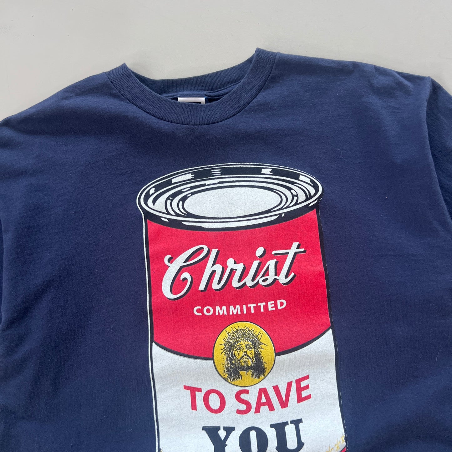Large 2000s Christ is Committed Andy Warhol Parody Shirt