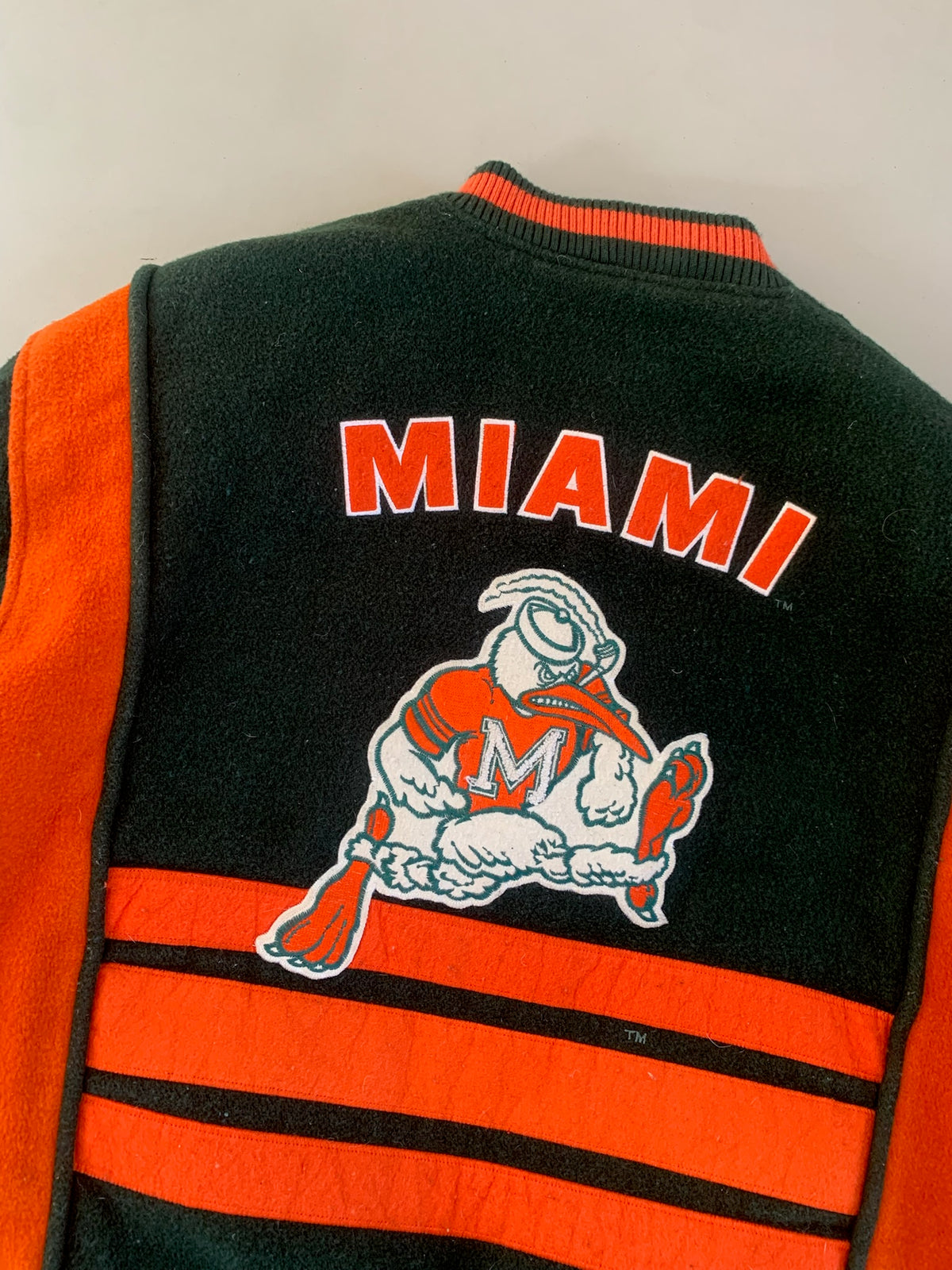 Medium 1990s Miami Hurricanes Nutmeg Varsity Jacket